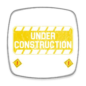 En construction, Dieu travaille toujours sur moi - Magnet carré - blanc - Devant