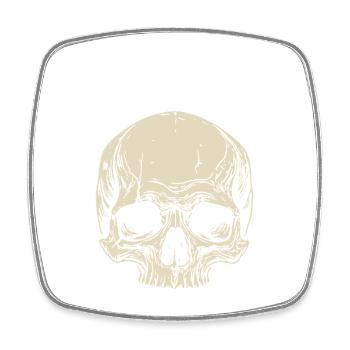 Skull Gothic Font Memento Mori - Square fridge magnet - white - Front