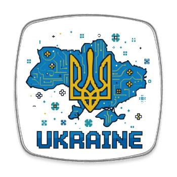 Circuit Ukraine Trident - Magnet carré - blanc - Devant