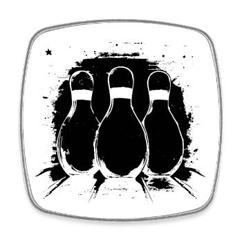 Graphiques de bowling - Magnet carré - blanc - Devant