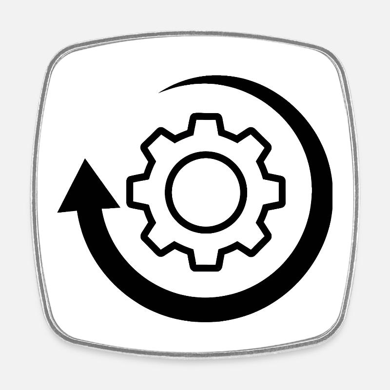 Image du logo de la roue de rotation - Magnet carré - blanc