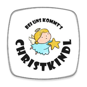 Christkind mit Stern Weihnachten Kreis - Viereckiger Kühlschrankmagnet - Weiß - Vorne