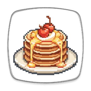 Cerises Pixel Pancake - Magnet carré - blanc - Devant