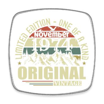 Anniversaire novembre 1974 - Magnet carré - blanc - Devant