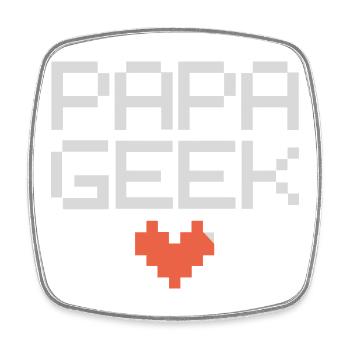 Geek Papa glücklicher Vater Vater Sohn super Vater - Viereckiger Kühlschrankmagnet - Weiß - Vorne