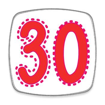 30. 30 YEARS. 30th ANNIVERSARY. 30 YEARS ANNIVERSARY. - Square fridge magnet - white - Front