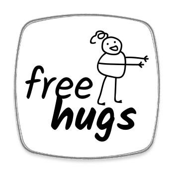 free hugs - Square fridge magnet - white - Front