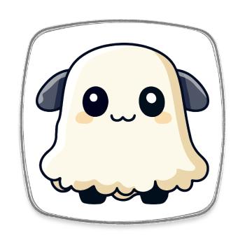 Sheep Halloween Ghost - Square fridge magnet - white - Front