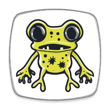 Frog Halloween Comic Funny - Square fridge magnet - white - Front