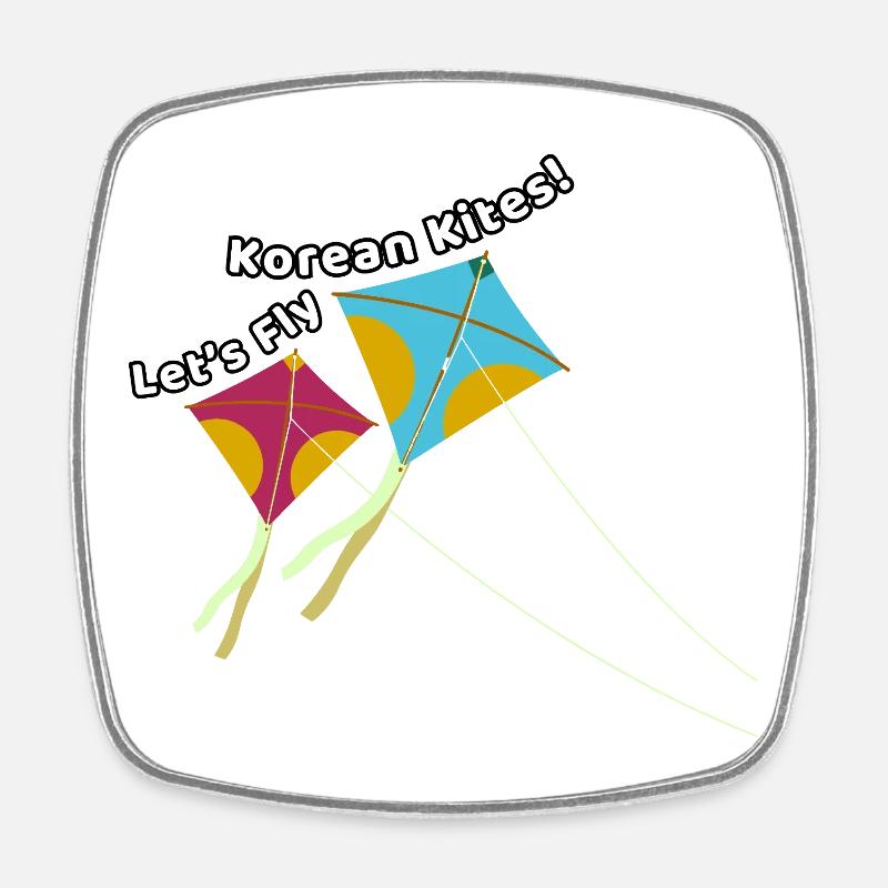 Let’s fly Korean kites – Drachen Design - Viereckiger Kühlschrankmagnet - Weiß