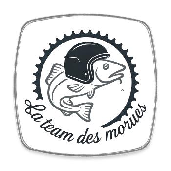 Equipe Morues Marin Casqué - Magnet carré - blanc - Devant