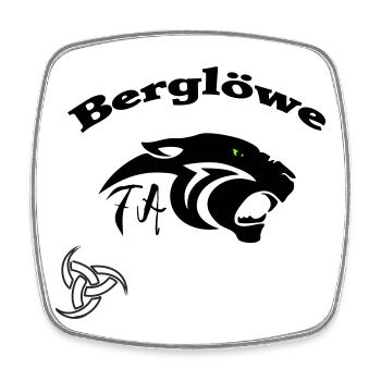 Berglöwe - Magnet carré - blanc - Devant