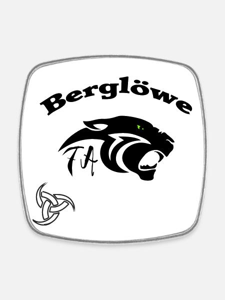 Berglöwe - Magnet carré - blanc