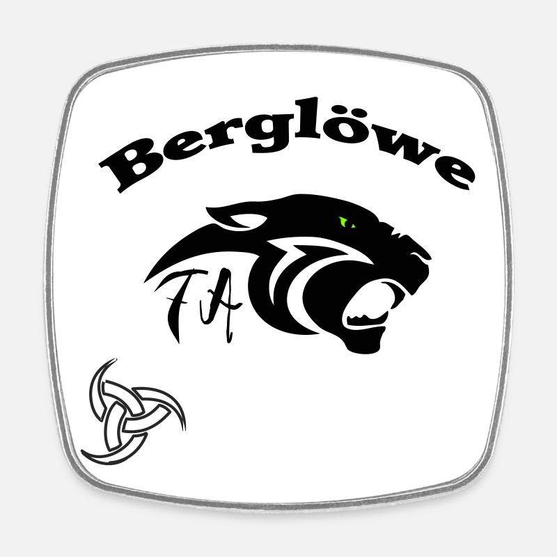 Berglöwe - Magnet carré - blanc
