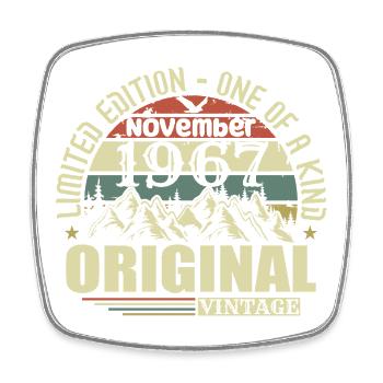 Geburtstag November 1967 - Viereckiger Kühlschrankmagnet - Weiß - Vorne