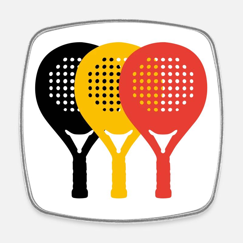 padel Belgium tricolore - Square fridge magnet - white