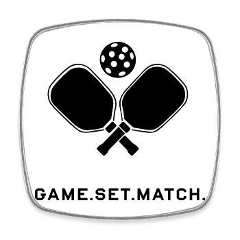 pickleball - Square fridge magnet - white - Front