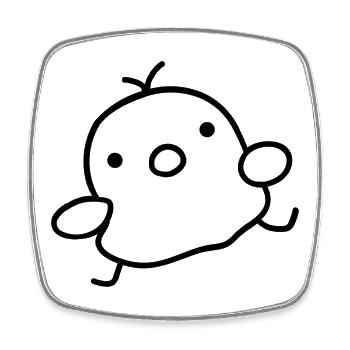 Funny Chick – Funny Dear Chick - Square fridge magnet - white - Front