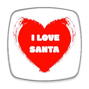 Design de cœur : J’aime le Père Noël - Magnet carré - blanc - Devant