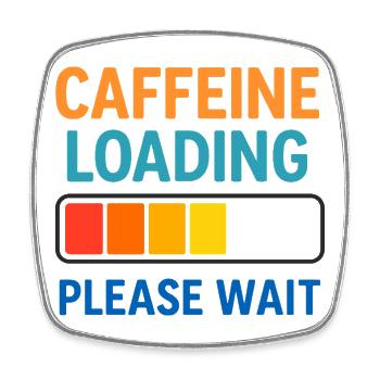 Kaffee Ladebalken Wartezeit - Viereckiger Kühlschrankmagnet - Weiß - Vorne