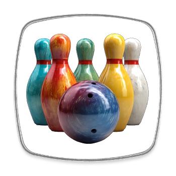 Bunte Bowlingszene Muster - Viereckiger Kühlschrankmagnet - Weiß - Vorne