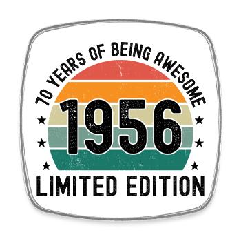 70 Years Of Being Awesome 1956 Limited Edition - Square fridge magnet - white - Front