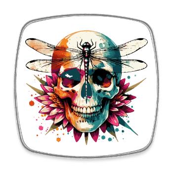 Mystic Skullflower - Square fridge magnet - white - Front
