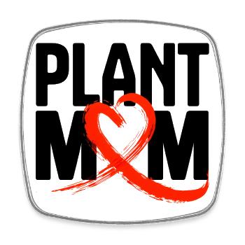 Purpurrote Bürste Herz Pflanze Mama - Viereckiger Kühlschrankmagnet - Weiß - Vorne
