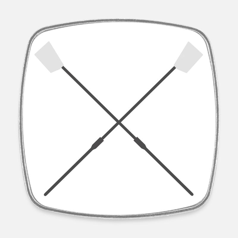 Crossed Rudder Blades - Rowerskulls - Square fridge magnet - white