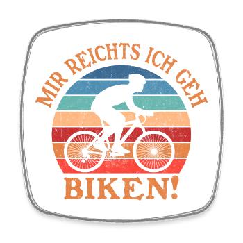 Motif motard rétro coucher de soleil - Magnet carré - blanc - Devant