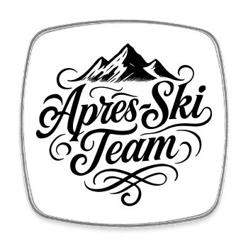 Après Ski Team Mountains - Square fridge magnet - white - Front