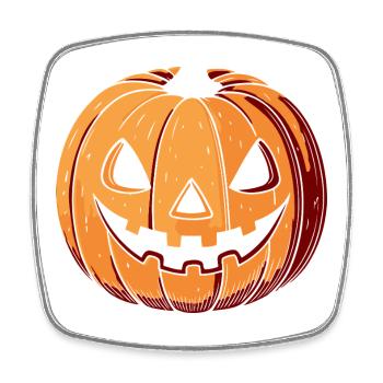 Pumpkin Jack O Lantern Expressive - Square fridge magnet - white - Front