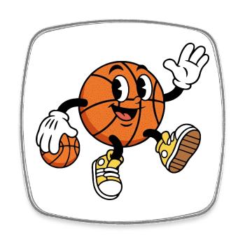 Funny Basketball Cartoon Basketball - Square fridge magnet - white - Front