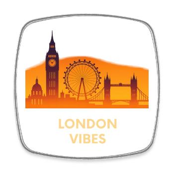 London Vibes Skyline Silhouette City  - Viereckiger Kühlschrankmagnet - Weiß - Vorne