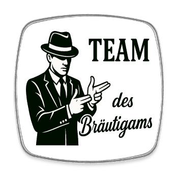 Team des Bräutigams Logo Tee - Viereckiger Kühlschrankmagnet - Weiß - Vorne