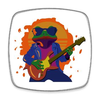 Rock-Frog au coucher du soleil - Magnet carré - blanc - Devant