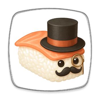Nigiri Noble - Square fridge magnet - white - Front