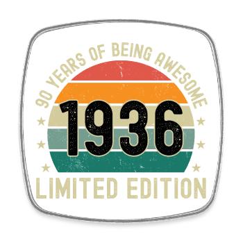 90 Years Of Being Awesome 1936 Limited Edition - Square fridge magnet - white - Front