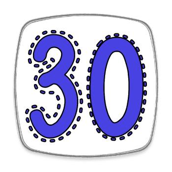30. 30 YEARS. 30th ANNIVERSARY. 30 YEARS ANNIVERSARY. - Square fridge magnet - white - Front