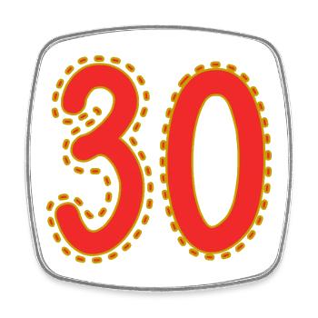 30. 30 YEARS. 30th ANNIVERSARY. 30 YEARS ANNIVERSARY. - Square fridge magnet - white - Front