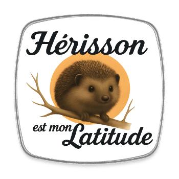 Hérisson en Latitude - Magnet carré - blanc - Devant