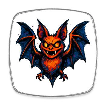 Halloween Spooky Bat - Square fridge magnet - white - Front