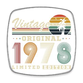 Original 1978 Vintage Retro Birthday Gift - Square fridge magnet - white - Front