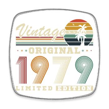 Original 1979 Vintage Retro Geburtstagsgeschenk - Viereckiger Kühlschrankmagnet - Weiß - Vorne