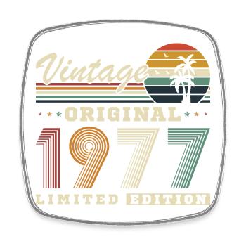 Original 1977 Vintage Rétro Cadeau D'anniversaire - Magnet carré - blanc - Devant