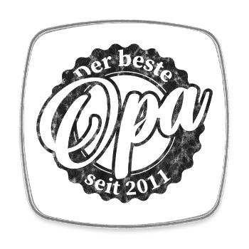Der Beste Opa seit 2011 - Viereckiger Kühlschrankmagnet - Weiß - Vorne