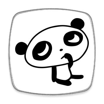 Niedlicher Panda – Kawaii Bär & Bambus Design - Viereckiger Kühlschrankmagnet - Weiß - Vorne