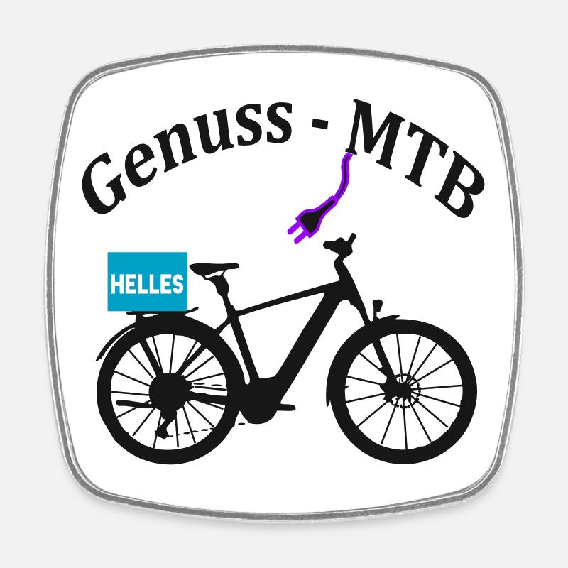 E-MTB_Herren - Square fridge magnet - white