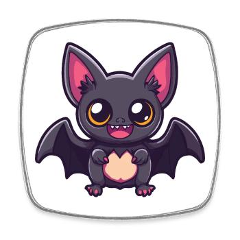 Fledermaus Halloween Lustig Comic - Viereckiger Kühlschrankmagnet - Weiß - Vorne