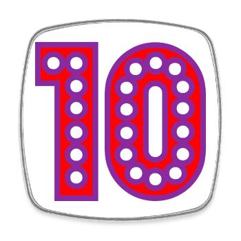 10. 10 ANS. 10e ANNIVERSAIRE. ANNIVERSAIRE 10 ANS. - Magnet carré - blanc - Devant